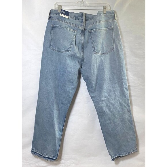 Old Navy High Rise Slouchy Straight Crop Jeans Womens 14 Nessa Frayed Hem NWT - Picture 5 of 16
